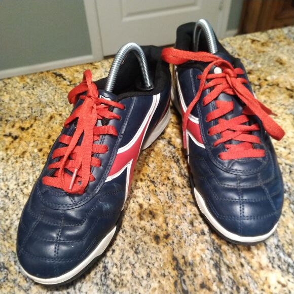 Diadora Capitano ID Indoor Soccer Shoes Navy Blue/Red Women’s Size 9 PO0508 - Picture 3 of 12